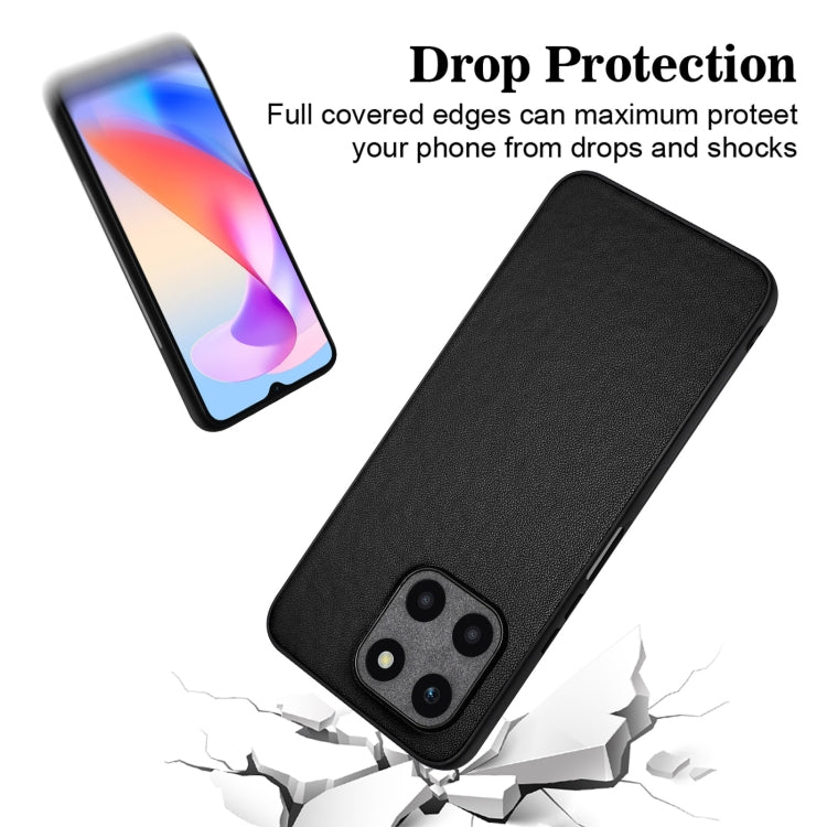 For Honor X6a Global R20 Leather Pattern Phone Single Case