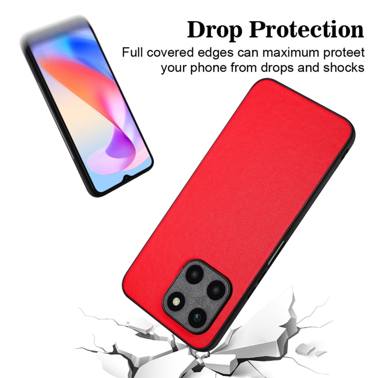For Honor X6a Global R20 Leather Pattern Phone Single Case