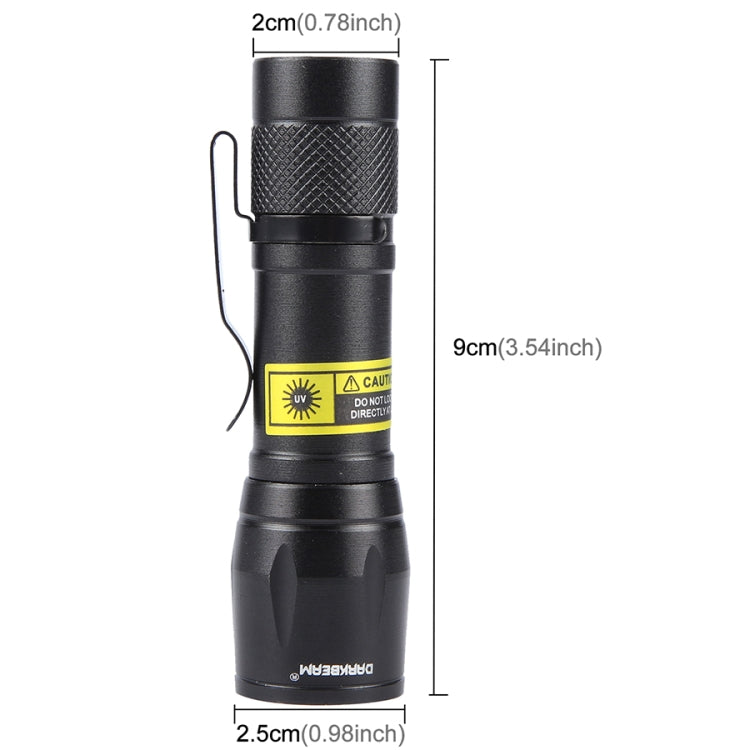 A10 Mini 395nm Ultraviolet Ray Detection Lamp COB Flashlight - Black