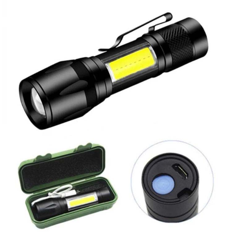 A10 Mini 395nm Ultraviolet Ray Detection Lamp COB Flashlight - Black