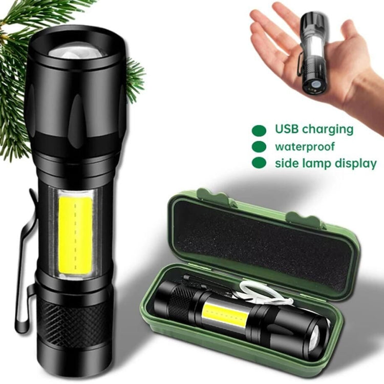A10 Mini 395nm Ultraviolet Ray Detection Lamp COB Flashlight - Black