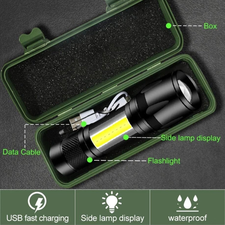 A10 Mini 395nm Ultraviolet Ray Detection Lamp COB Flashlight - Black
