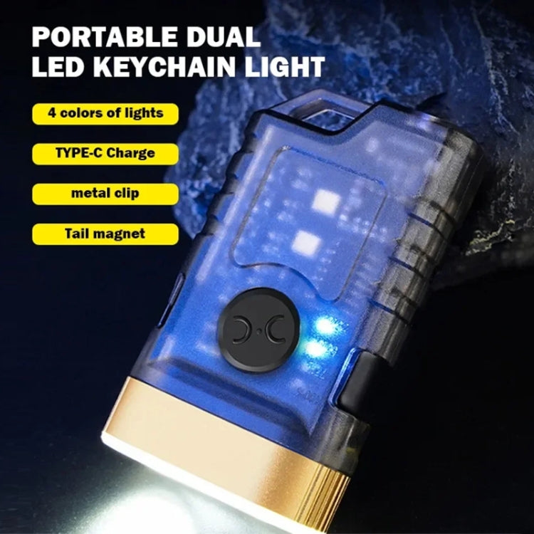 A11 Multi-function Mini Portable Light Dual LED Flashlight - Black