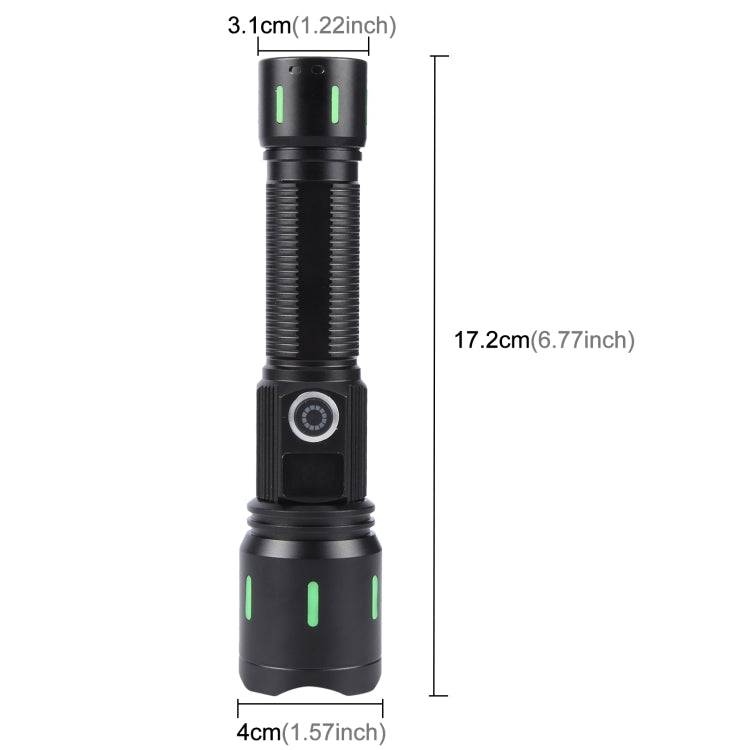 A800 20W Spotlight 2000LM USB Rechargeable LED Flashlight - Black
