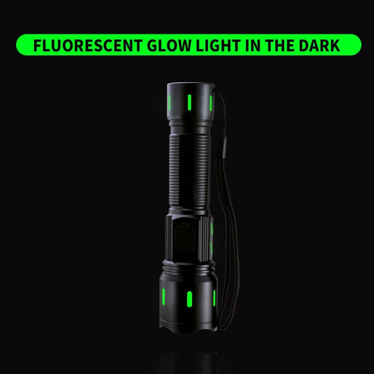 A800 20W Spotlight 2000LM USB Rechargeable LED Flashlight - Black