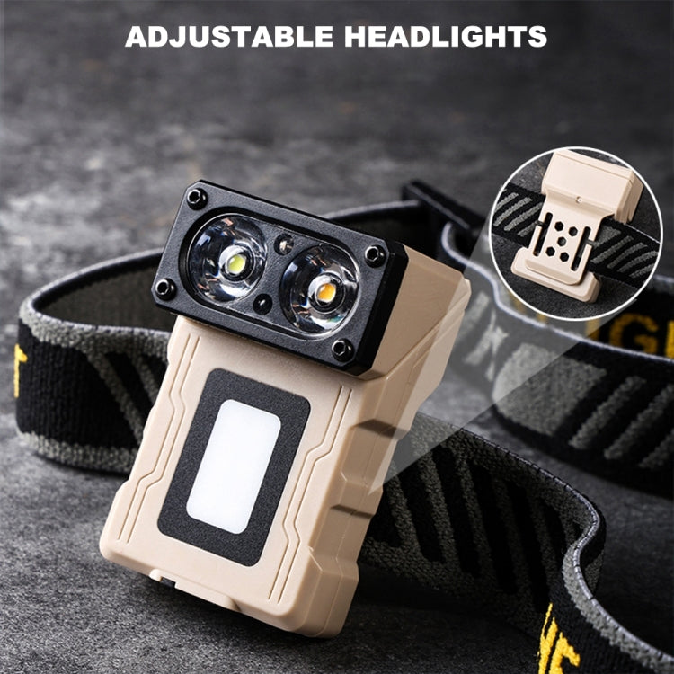 HW-213 Multi-function Rotating Sensing Cap Clip Work Light - Grey
