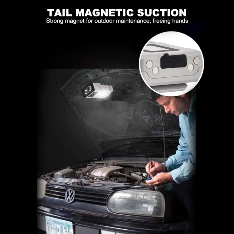 HW-213 Multi-function Rotating Sensing Cap Clip Work Light - Grey
