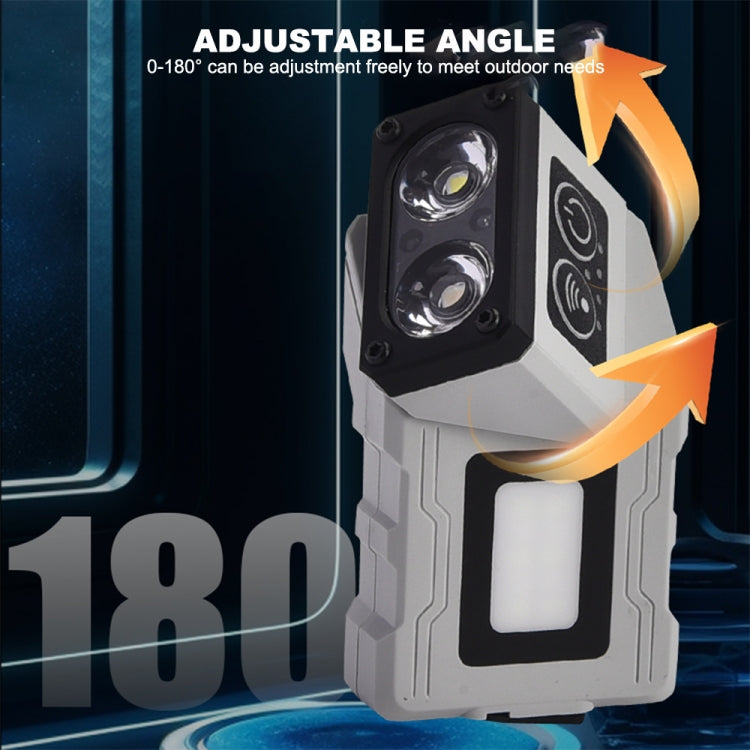 HW-213 Multi-function Rotating Sensing Cap Clip Work Light - Grey