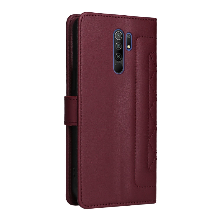 For Xiaomi Redmi 9 Diamond Lattice Leather Flip Phone Case