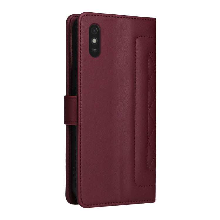 For Xiaomi Redmi 9a Diamond Lattice Leather Flip Phone Case
