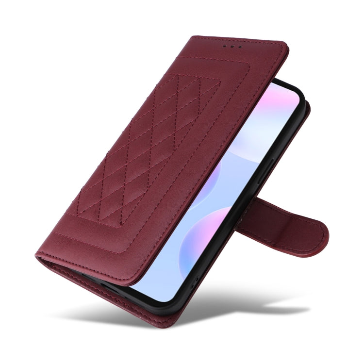 For Xiaomi Redmi 9a Diamond Lattice Leather Flip Phone Case