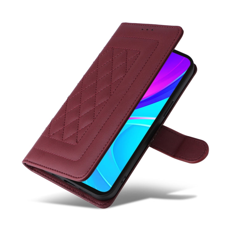 For Xiaomi Redmi 9C Diamond Lattice Leather Flip Phone Case
