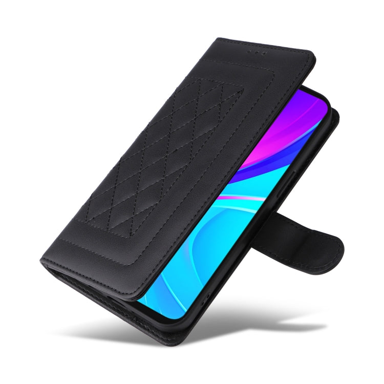 For Xiaomi Redmi 9C Diamond Lattice Leather Flip Phone Case