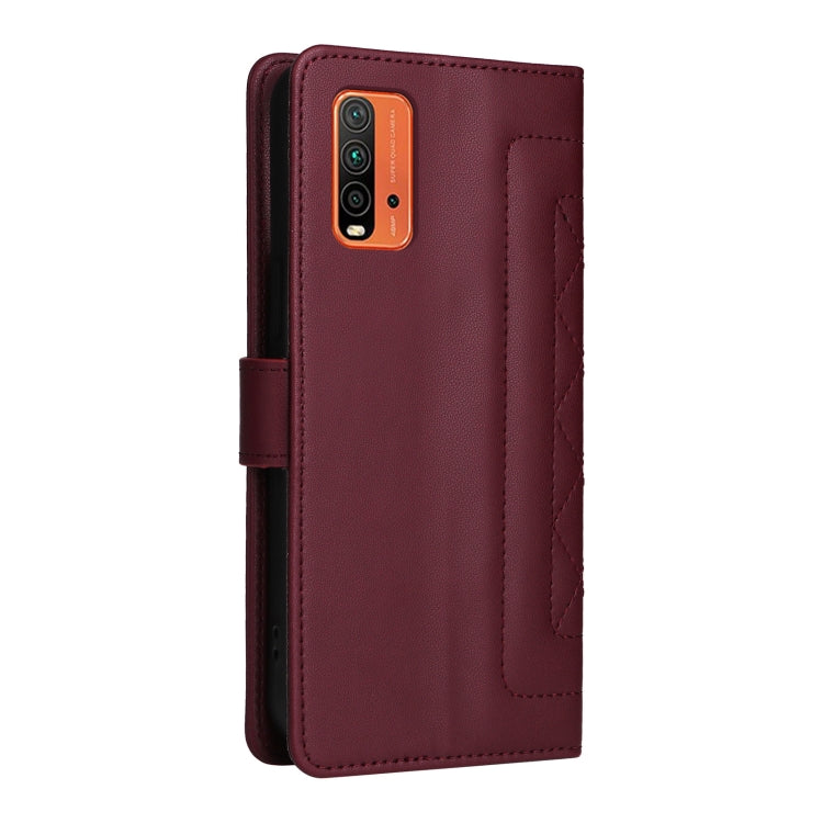 For Xiaomi Redmi 9T Diamond Lattice Leather Flip Phone Case