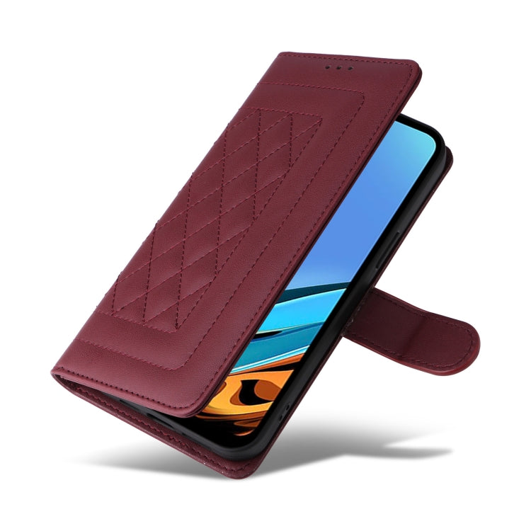 For Xiaomi Redmi 9T Diamond Lattice Leather Flip Phone Case
