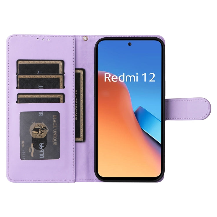For Xiaomi Redmi 12 4G Diamond Lattice Leather Flip Phone Case