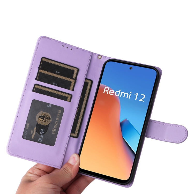 For Xiaomi Redmi 12 4G Diamond Lattice Leather Flip Phone Case