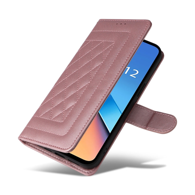 For Xiaomi Redmi 12 4G Diamond Lattice Leather Flip Phone Case