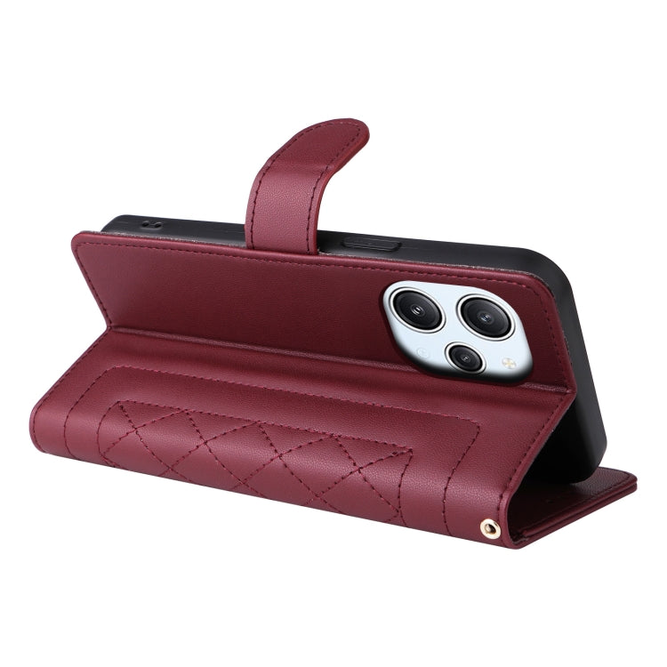 For Xiaomi Redmi 12 4G Diamond Lattice Leather Flip Phone Case
