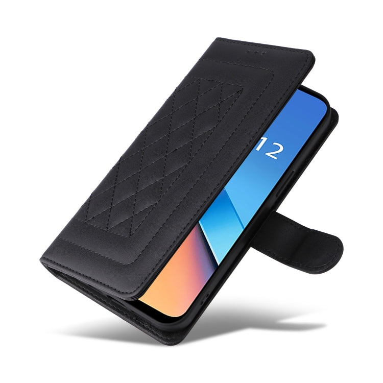 For Xiaomi Redmi 12 4G Diamond Lattice Leather Flip Phone Case