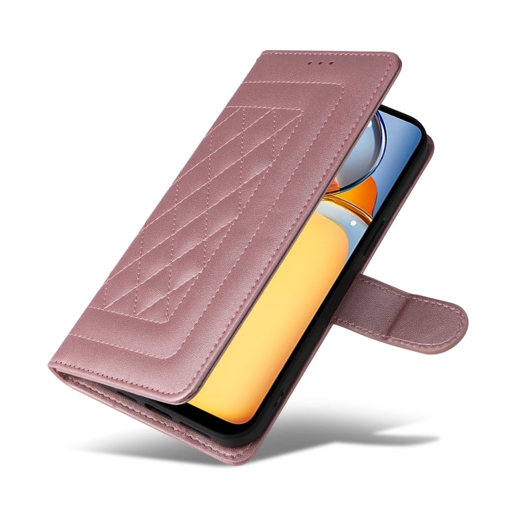 For Xiaomi Redmi 13C Diamond Lattice Leather Flip Phone Case