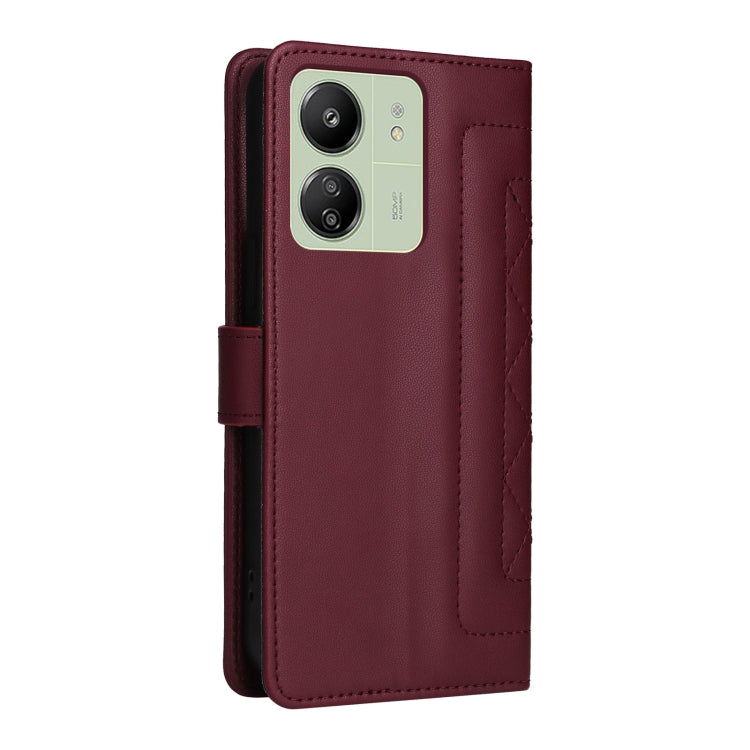 For Xiaomi Redmi 13C Diamond Lattice Leather Flip Phone Case