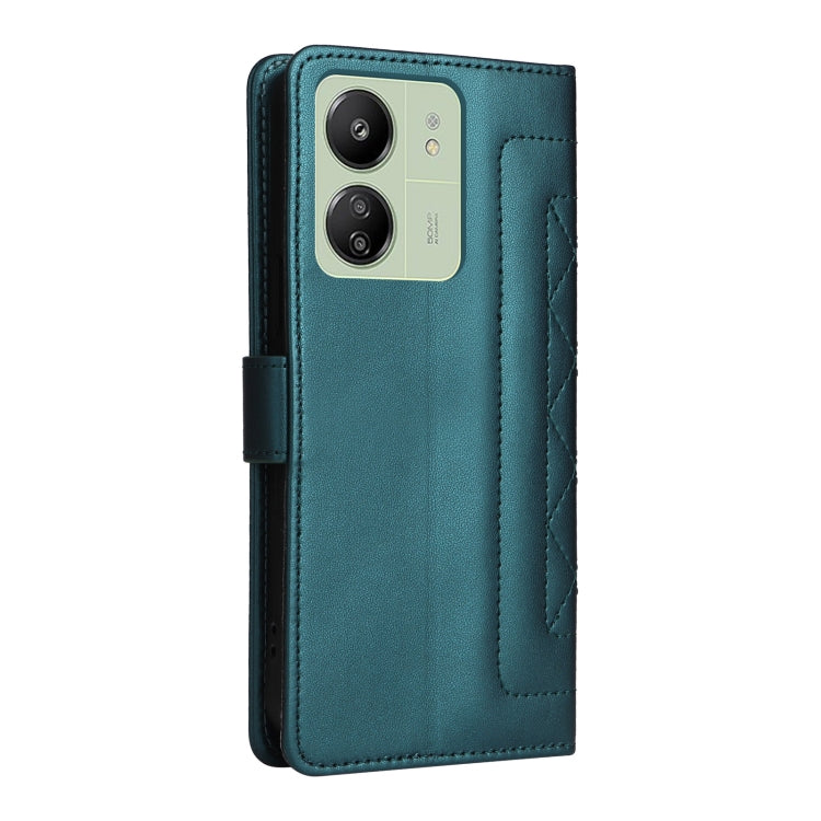 For Xiaomi Redmi 13C Diamond Lattice Leather Flip Phone Case