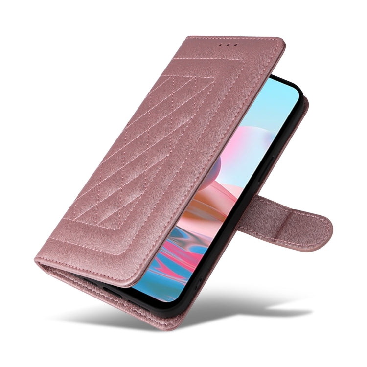 For Xiaomi Redmi Note 10 Diamond Lattice Leather Flip Phone Case