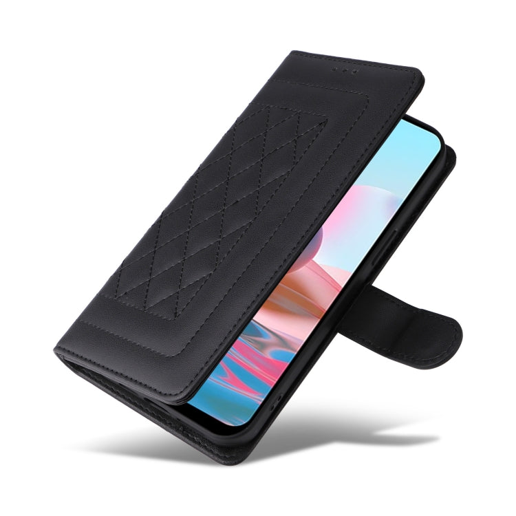For Xiaomi Redmi Note 10 Diamond Lattice Leather Flip Phone Case