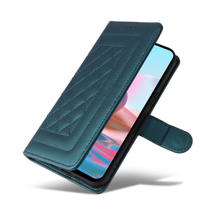 For Xiaomi Redmi Note 10 Diamond Lattice Leather Flip Phone Case