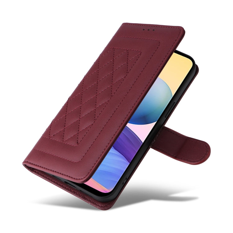 For Xiaomi Redmi Note 10 5G Diamond Lattice Leather Flip Phone Case