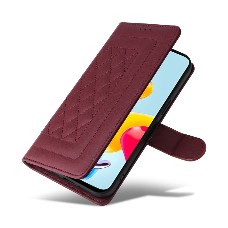 For Xiaomi Redmi Note 11 5G Diamond Lattice Leather Flip Phone Case