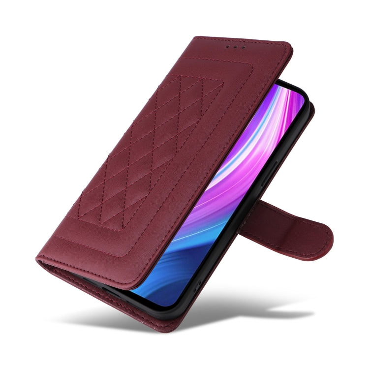 For Xiaomi Redmi Note 8 Pro Diamond Lattice Leather Flip Phone Case
