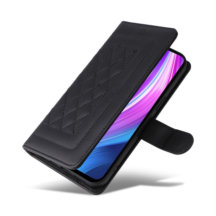 For Xiaomi Redmi Note 8 Pro Diamond Lattice Leather Flip Phone Case