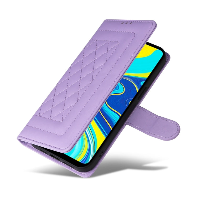 For Xiaomi Redmi Note 9s Diamond Lattice Leather Flip Phone Case