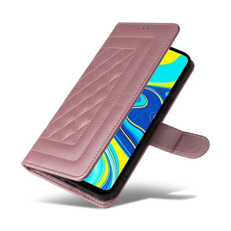 For Xiaomi Redmi Note 9s Diamond Lattice Leather Flip Phone Case