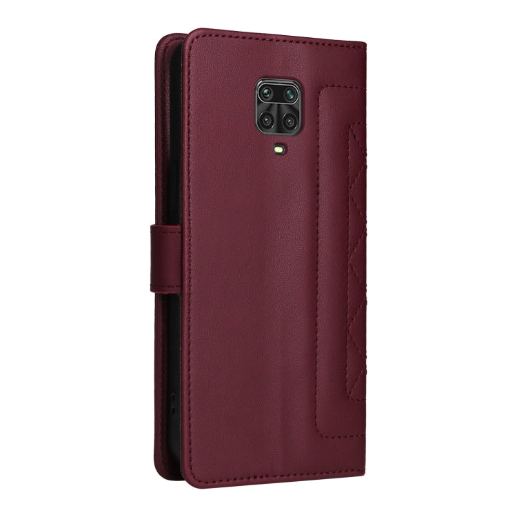 For Xiaomi Redmi Note 9s Diamond Lattice Leather Flip Phone Case