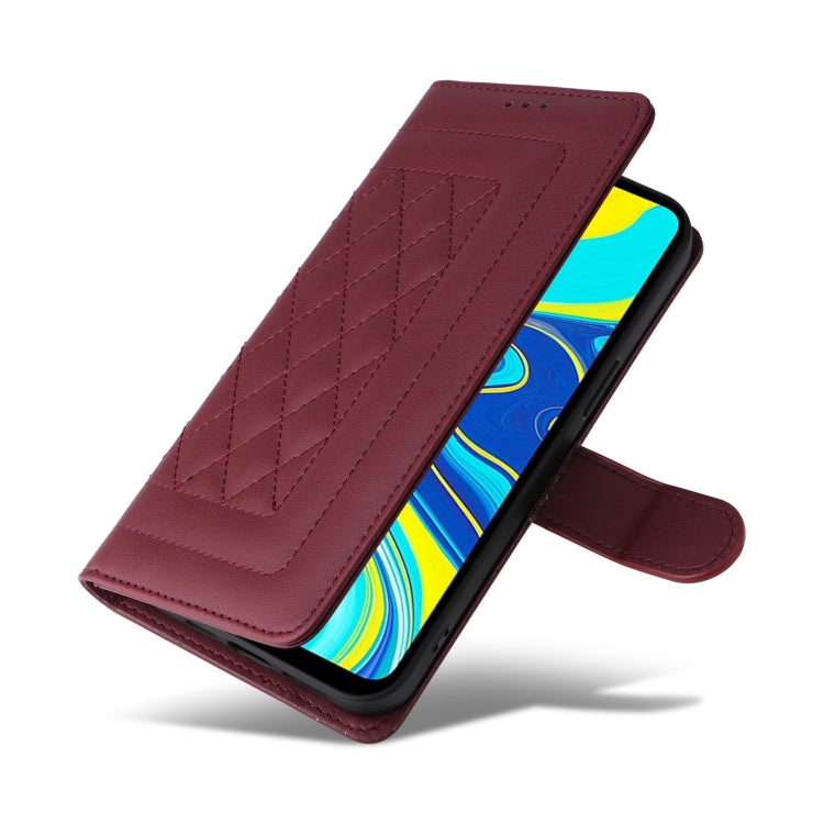 For Xiaomi Redmi Note 9s Diamond Lattice Leather Flip Phone Case