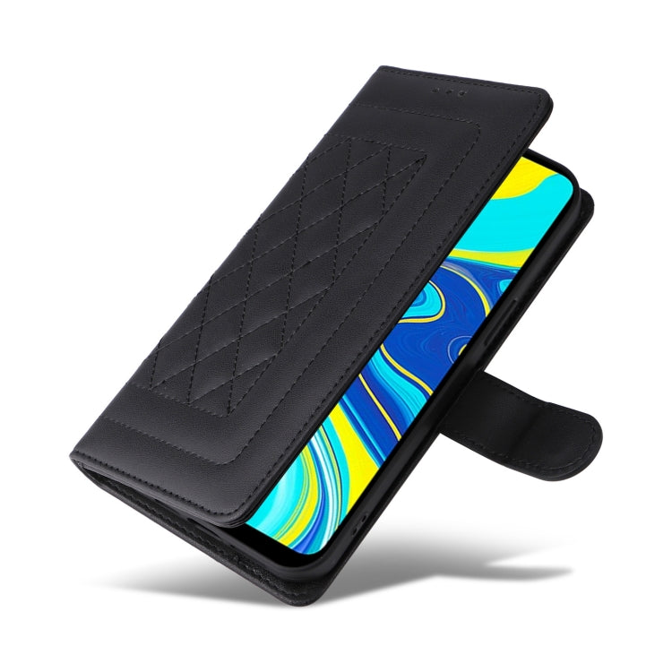 For Xiaomi Redmi Note 9s Diamond Lattice Leather Flip Phone Case