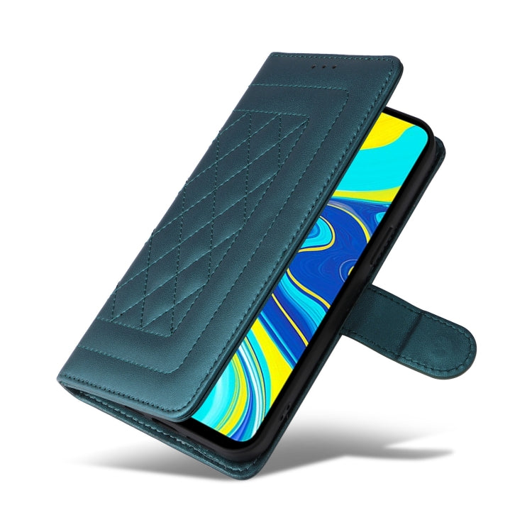 For Xiaomi Redmi Note 9s Diamond Lattice Leather Flip Phone Case