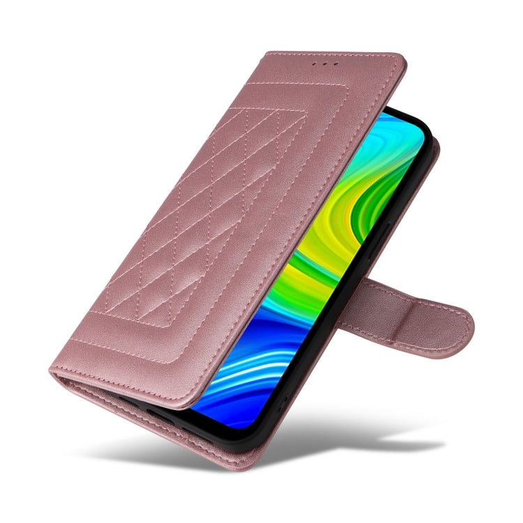 For Xiaomi Redmi Note 9 Diamond Lattice Leather Flip Phone Case