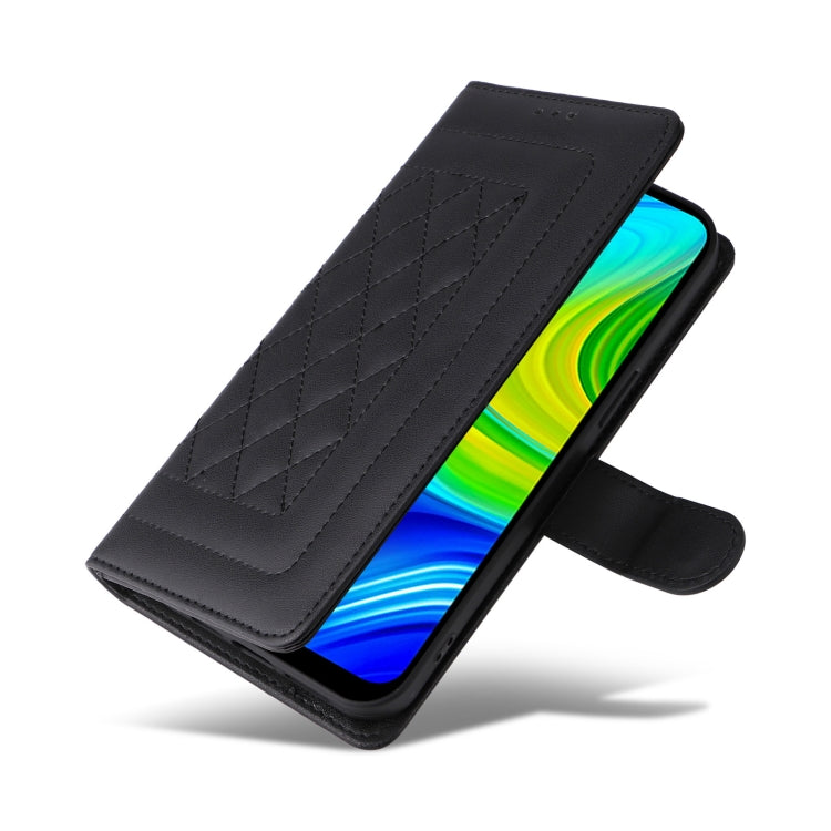 For Xiaomi Redmi Note 9 Diamond Lattice Leather Flip Phone Case