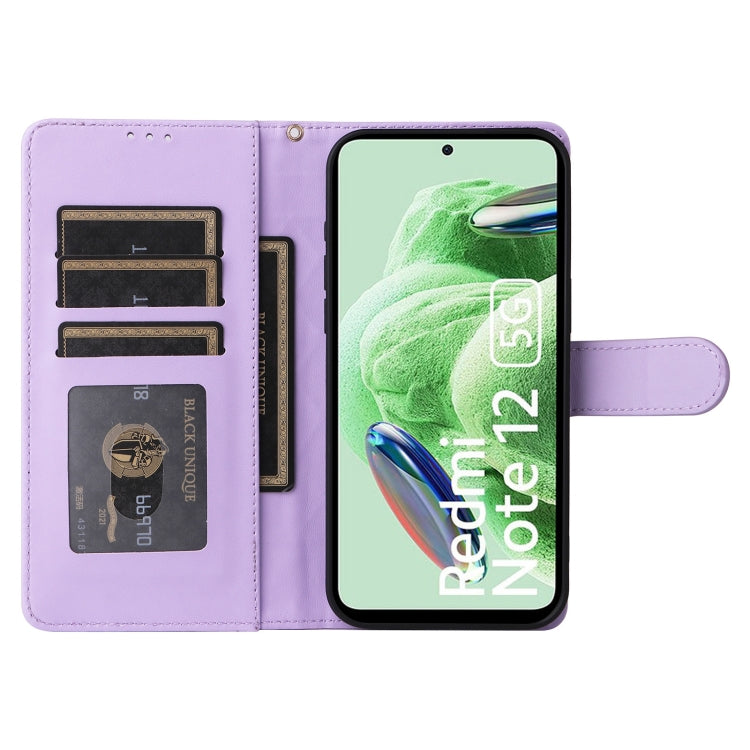 For Xiaomi Redmi Note 12 5G / Poco X5 Diamond Lattice Leather Flip Phone Case