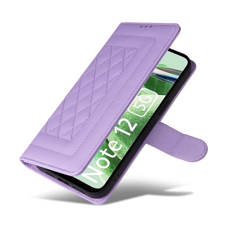 For Xiaomi Redmi Note 12 5G / Poco X5 Diamond Lattice Leather Flip Phone Case