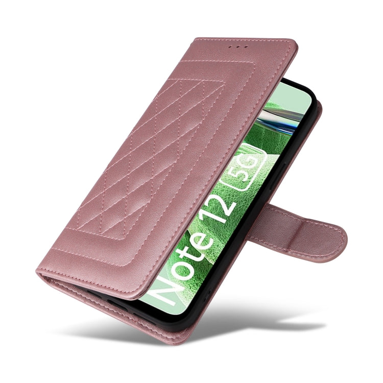 For Xiaomi Redmi Note 12 5G / Poco X5 Diamond Lattice Leather Flip Phone Case
