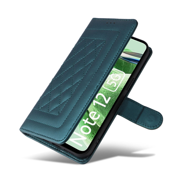 For Xiaomi Redmi Note 12 5G / Poco X5 Diamond Lattice Leather Flip Phone Case