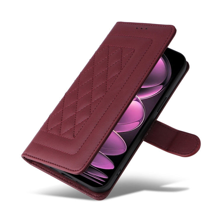 For Xiaomi Redmi Note 12 Pro 5G Diamond Lattice Leather Flip Phone Case