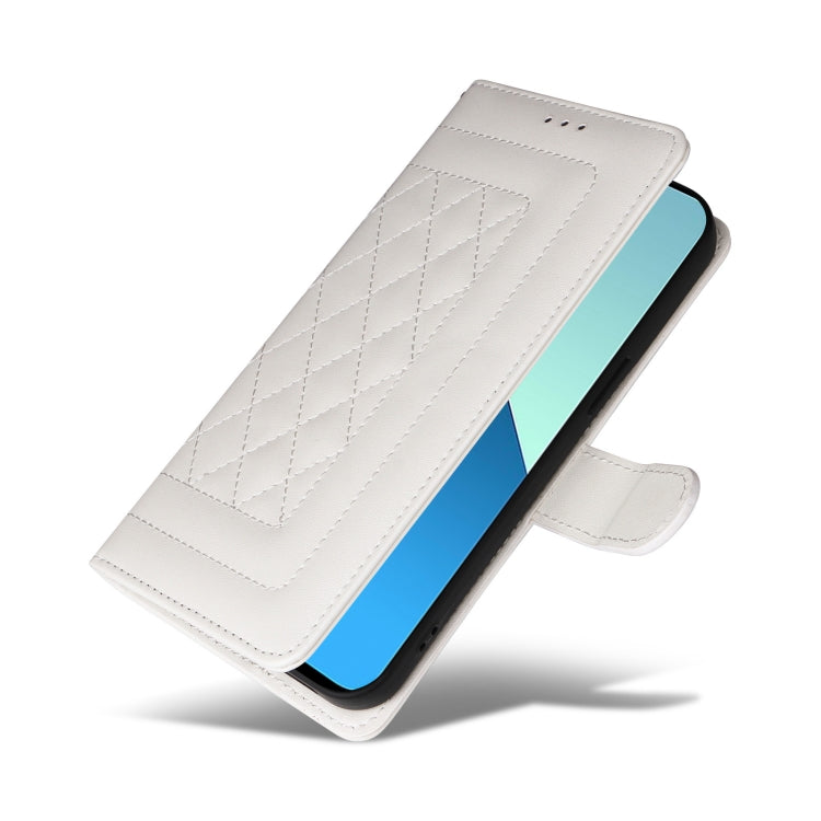 For Xiaomi Redmi Note 13 4G Diamond Lattice Leather Flip Phone Case