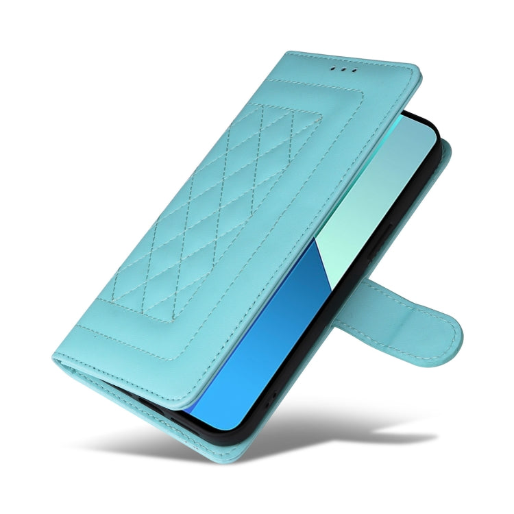 For Xiaomi Redmi Note 13 4G Diamond Lattice Leather Flip Phone Case