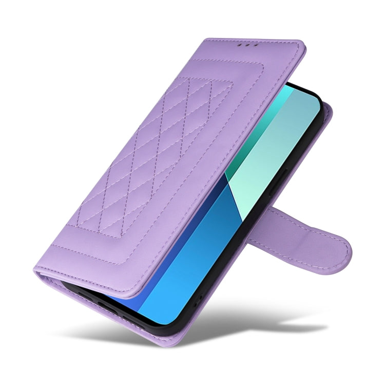 For Xiaomi Redmi Note 13 4G Diamond Lattice Leather Flip Phone Case